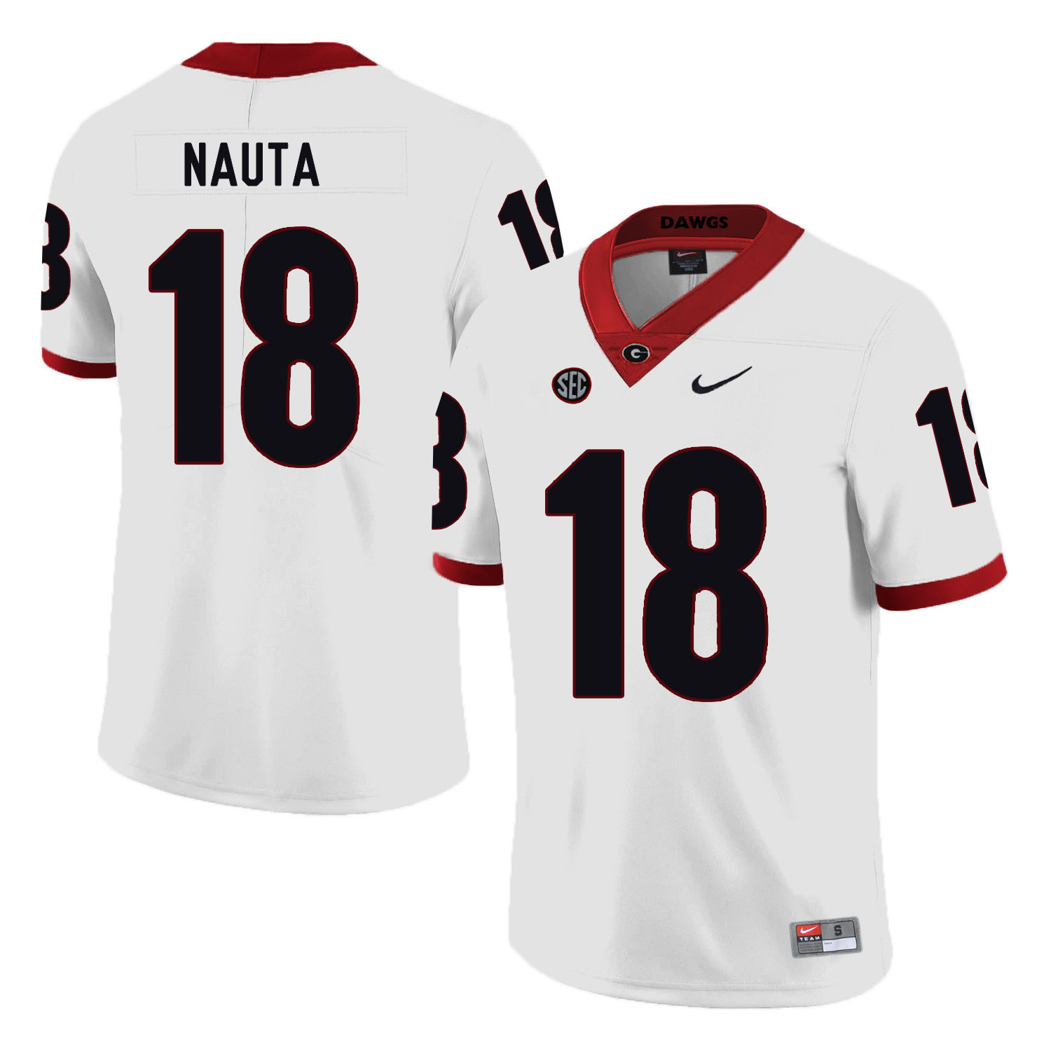 Men's Georgia Bulldogs #18 Isaac Nauta Nike White Foootball Jersey
