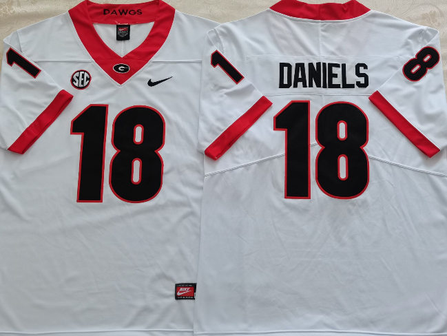 Men's Georgia Bulldogs #18 JT Daniels  Nike White Foootball Jersey
