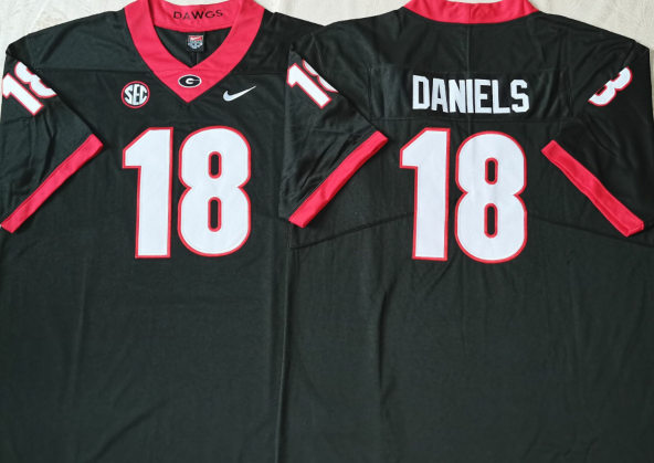 Men's Georgia Bulldogs #18 JT Daniels Nike Black Foootball Jersey