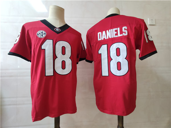 Men's Georgia Bulldogs #18 JT Daniels Nike Red Foootball Jersey
