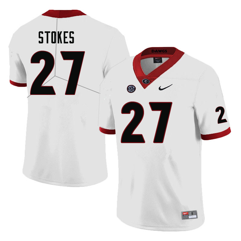 Men's Georgia Bulldogs #27 Eric Stokes Nike White Foootball Jersey