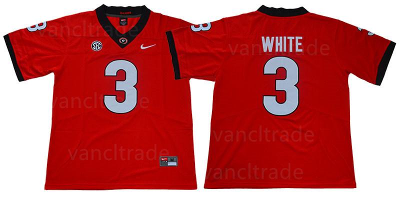 Men's Georgia Bulldogs #3 Zamir White Nike Red Foootball Jersey
