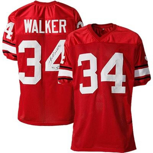 Men's Georgia Bulldogs #34 Herchel Walker Red Football Jersey
