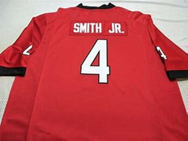 Men's Georgia Bulldogs #4 Nolan Smith JR. Nike Red Foootball Jersey