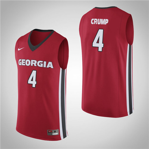 Men's Georgia Bulldogs #4 Tyree Crump College Basketball Replica Jersey Red