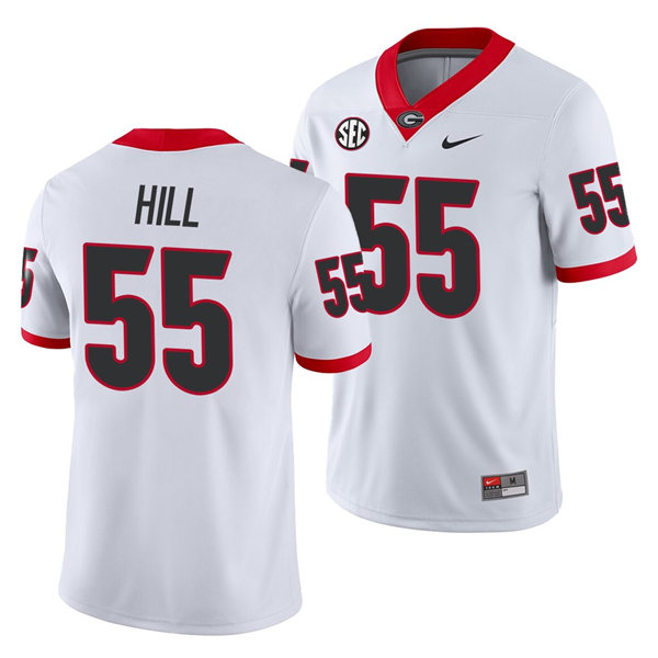 Men's Georgia Bulldogs #55 Trey Hill Nike White Foootball Jersey