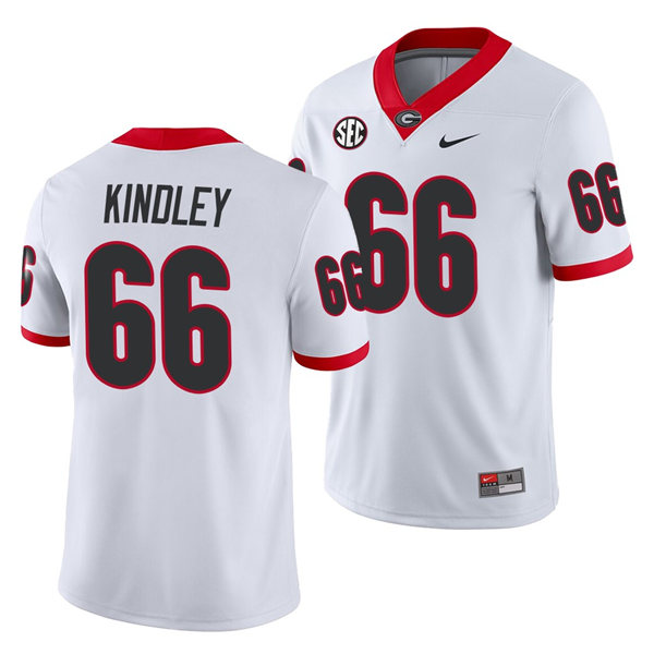 Men's Georgia Bulldogs #66 Solomon Kindley Nike White Foootball Jersey