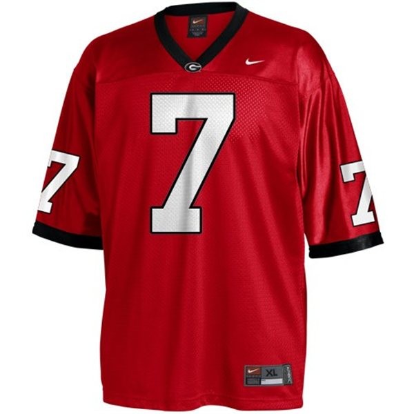 Men's Georgia Bulldogs #7 Matthew Stafford Red Football Jersey