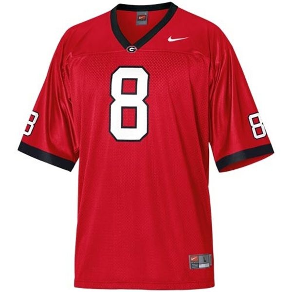 Men's Georgia Bulldogs #8 A.J. Green Red Football Jersey