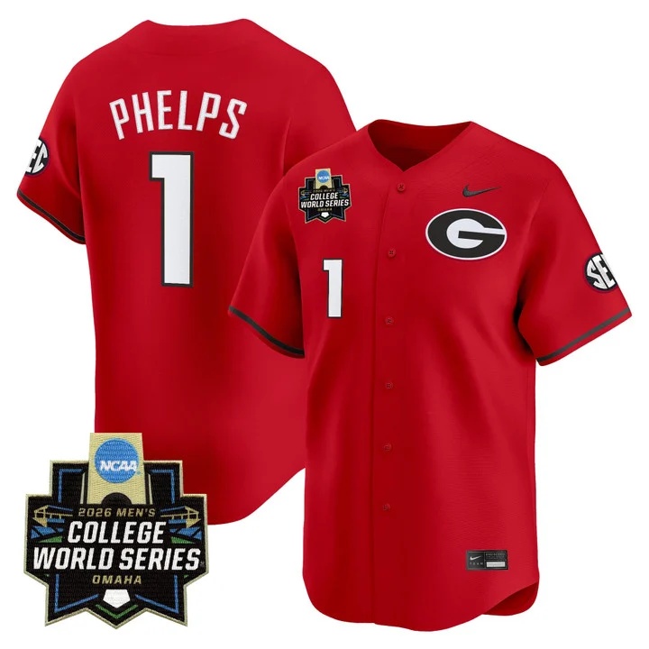 Men's Georgia Bulldogs Baseball 2026 World Series Vapor Premier Limited Jersey #1 TRE PHELPS