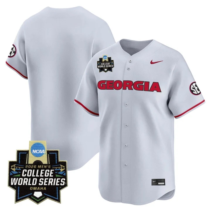 Men's Georgia Bulldogs Baseball 2026 World Series Vapor Premier Limited Jersey GRAY BLANK