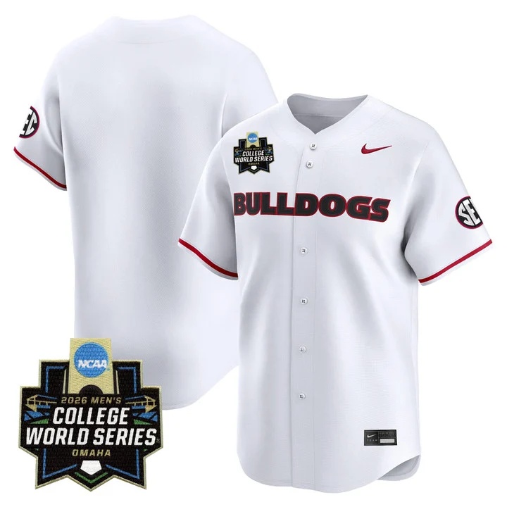 Men's Georgia Bulldogs Baseball 2026 World Series Vapor Premier Limited Jersey WHITE BLANK