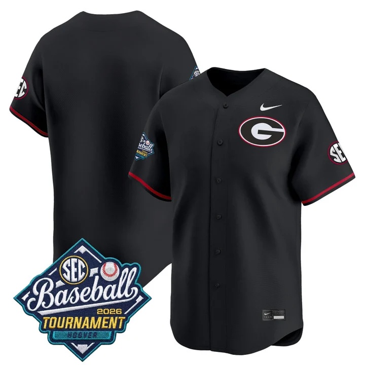 Men's Georgia Bulldogs Baseball Sec Tournament Champions 2026 Vapor Premier Limited Jersey BLACK BLANK