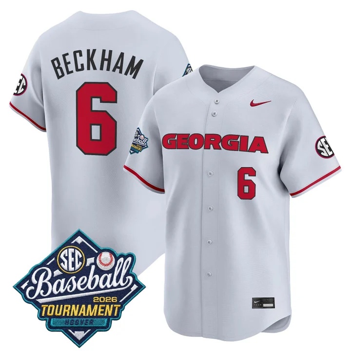 Men's Georgia Bulldogs Baseball Sec Tournament Champions 2026 Vapor Premier Limited Jersey GRAY #6 GORDON BECKHAM