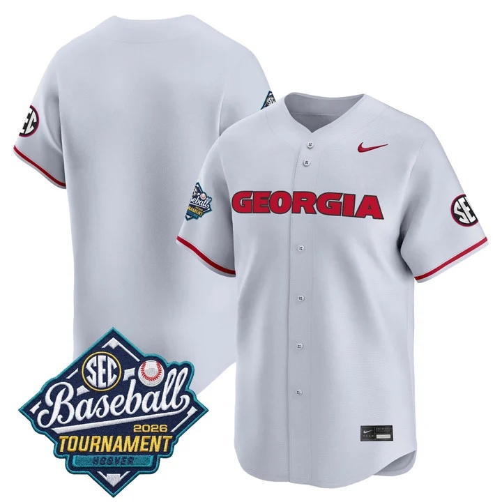 Men's Georgia Bulldogs Baseball Sec Tournament Champions 2026 Vapor Premier Limited Jersey GRAY BLANK
