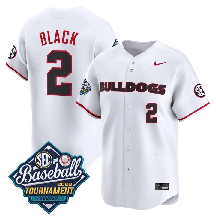 Men's Georgia Bulldogs Baseball Sec Tournament Champions 2026 Vapor Premier Limited Jersey WHITE #2 RYAN BLACK