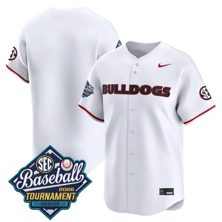 Men's Georgia Bulldogs Baseball Sec Tournament Champions 2026 Vapor Premier Limited Jersey WHITE BLANK