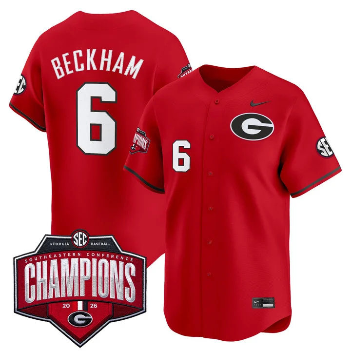 Men's Georgia Bulldogs Baseball Southeastern Confernce Champions 2026 Vapor Premier Limited Jersey 6 Gordon Beckham