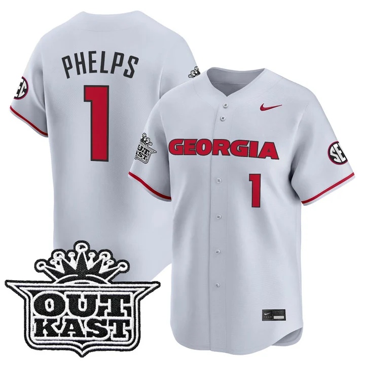 Men's Georgia Bulldogs Baseball x Outkast Vapor Premier Limited Jersey GRAY#1 TRE PHELPS