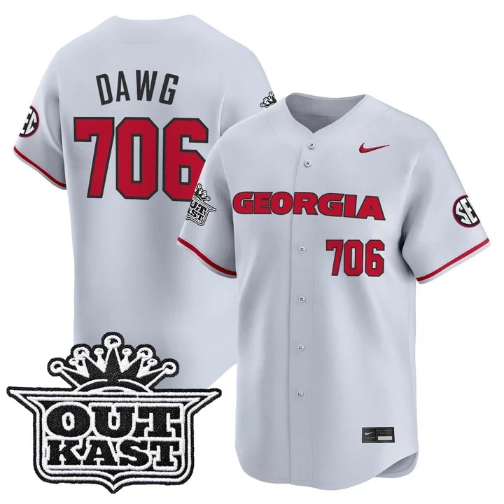 Men's Georgia Bulldogs Baseball x Outkast Vapor Premier Limited Jersey GRAY#706 DAWG