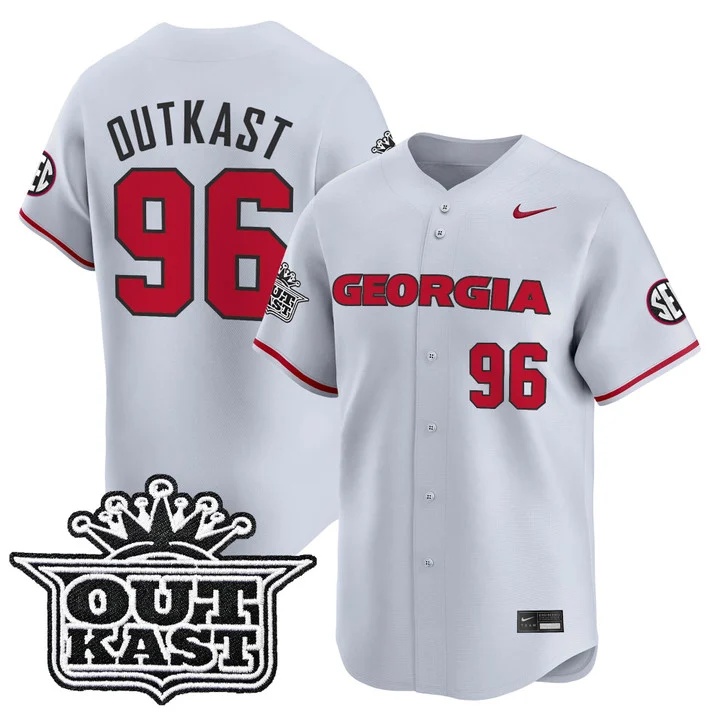 Men's Georgia Bulldogs Baseball x Outkast Vapor Premier Limited Jersey GRAY#96 OUTKAST