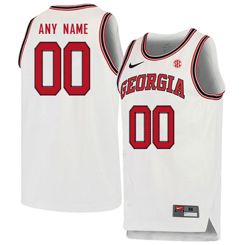 Men's Georgia Bulldogs Custom Nike White Retro College Basketball Game Jerseys