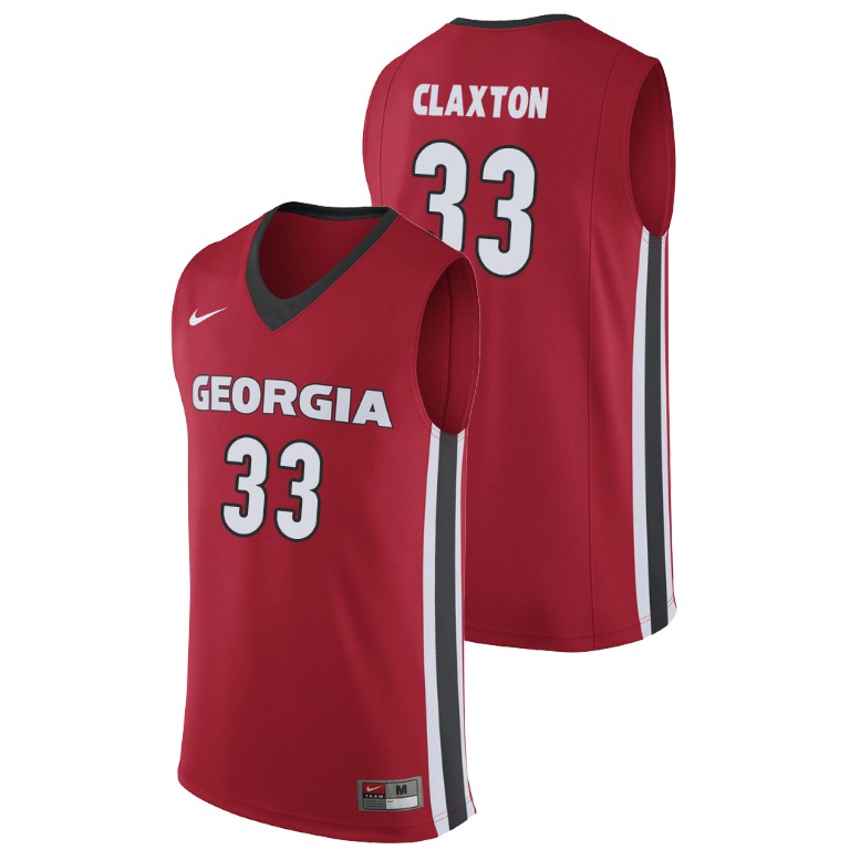 Men's Georgia Bulldogs Red Nicolas Claxton College Basketball Replica Jersey