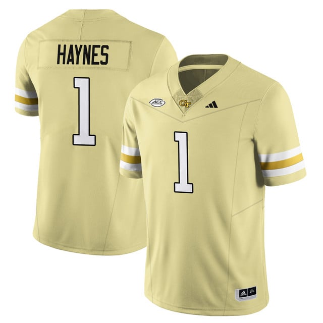 Men's Georgia Tech Football 2025 Limited Jersey GOLD#1 JAMAL HAYNES