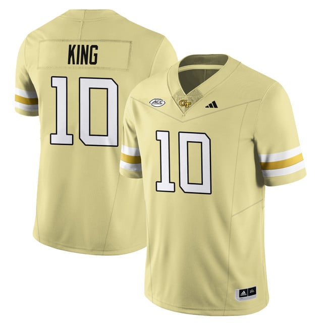 Men's Georgia Tech Football 2025 Limited Jersey GOLD#10 HAYNES KING