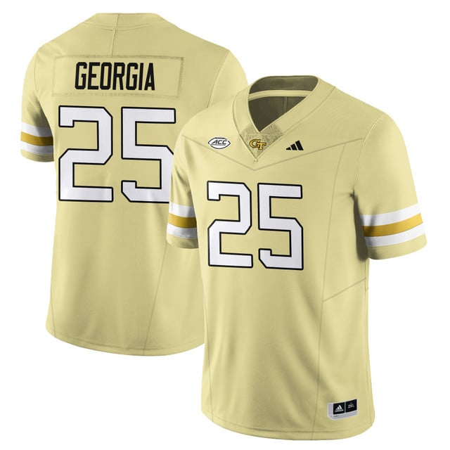Men's Georgia Tech Football 2025 Limited Jersey GOLD#25 GEORGIA