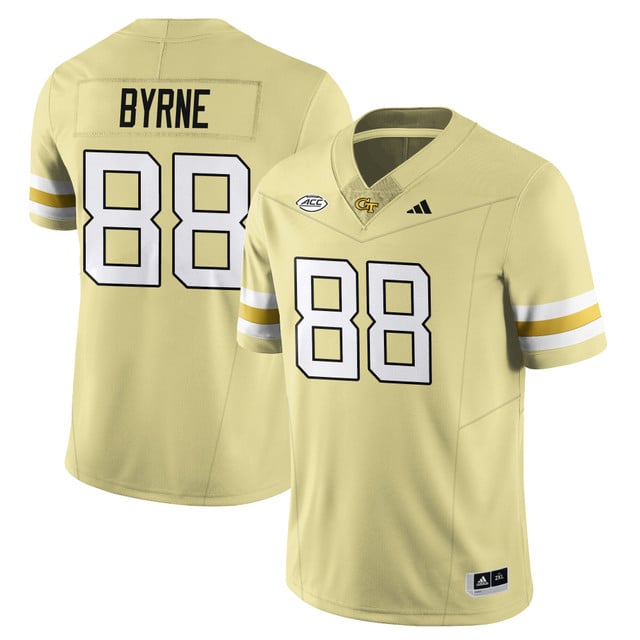 Men's Georgia Tech Football 2025 Limited Jersey GOLD#88 J.T. BYRNE