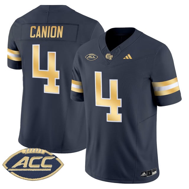 Men's Georgia Tech Yellow Jackets 2025 Vapor Limited Jersey #4 Isiah Canion