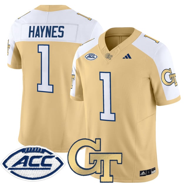 Men's Georgia Tech Yellow Jackets 2025 Vapor Limited Jersey alternate #1 Jamal Haynes