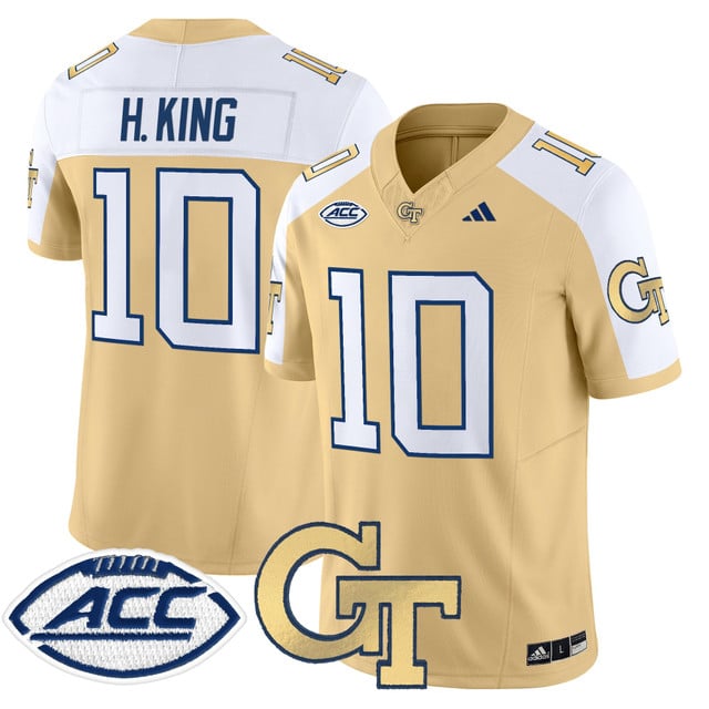 Men's Georgia Tech Yellow Jackets 2025 Vapor Limited Jersey alternate #10 Haynes King