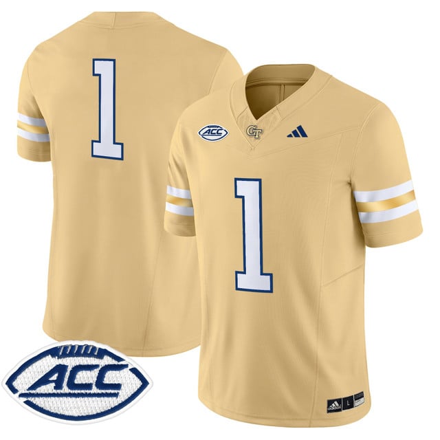 Men's Georgia Tech Yellow Jackets 2025 Vapor Limited Jersey gold #1