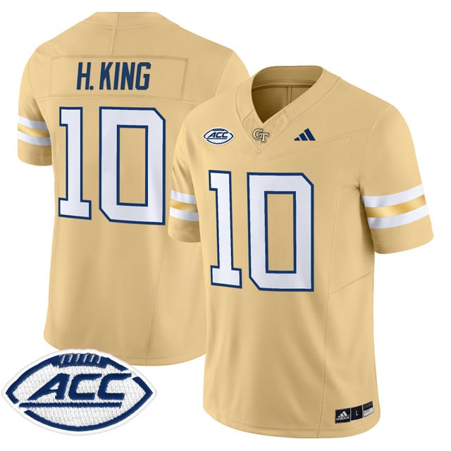 Men's Georgia Tech Yellow Jackets 2025 Vapor Limited Jersey gold #10 Haynes King