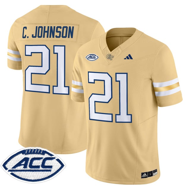 Men's Georgia Tech Yellow Jackets 2025 Vapor Limited Jersey gold #21 Calvin Johnson