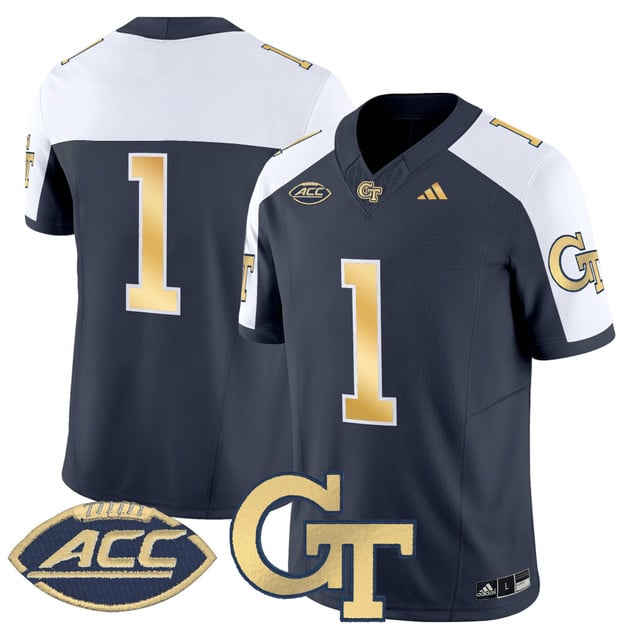 Men's Georgia Tech Yellow Jackets 2025 Vapor Limited Jersey navy #1
