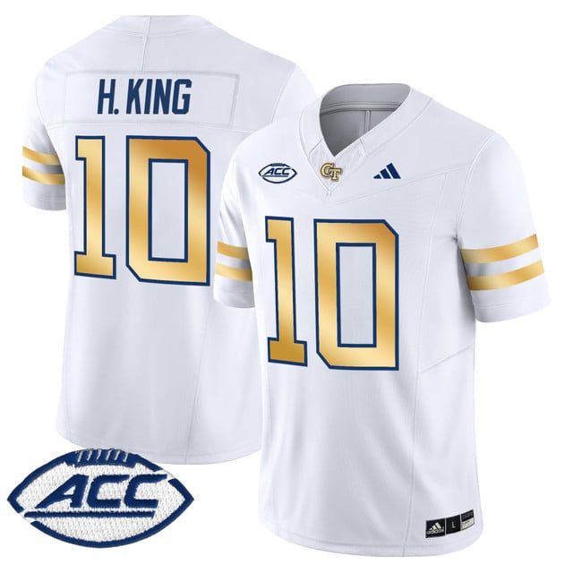 Men's Georgia Tech Yellow Jackets 2025 Vapor Limited Jersey white #10 Haynes King