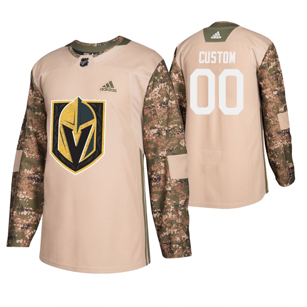 Men's Golden Knights #00 Custom Veterans Day Jersey - Camo