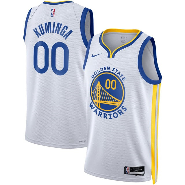 Men's Golden State Warriors 2025 Swingman Jersey WHITE #00 JONATHAN KUMINGA