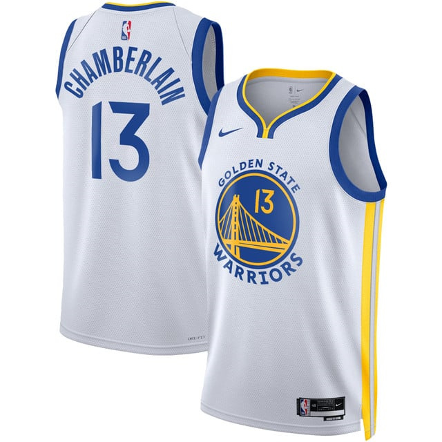 Men's Golden State Warriors 2025 Swingman Jersey WHITE #13 WILT CHAMBERLAIN
