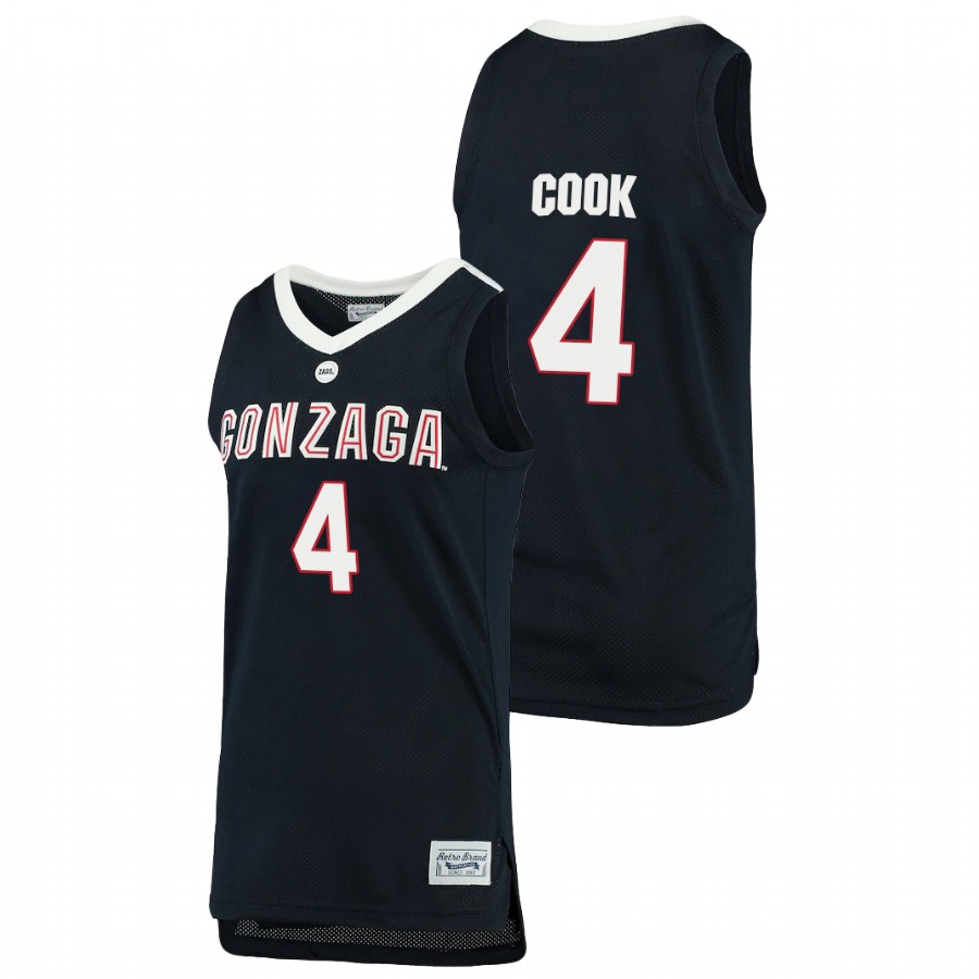 Men's Gonzaga Bulldogs Aaron Cook 2021 Original Retro Brand Jersey Navy
