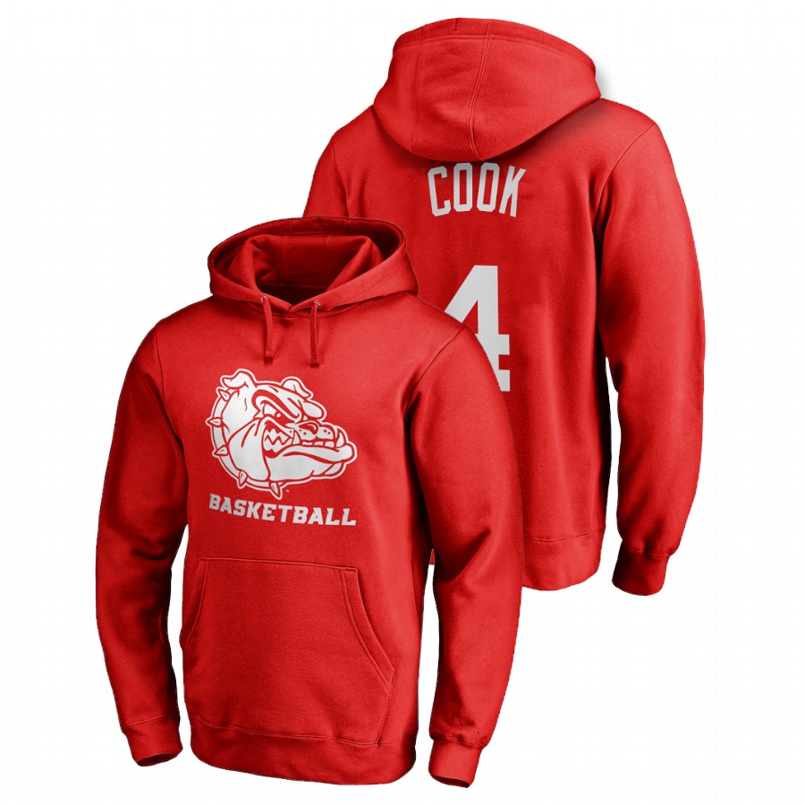 Men's Gonzaga Bulldogs Aaron Cook Red Name & Number Personalized Basketball Hoodie
