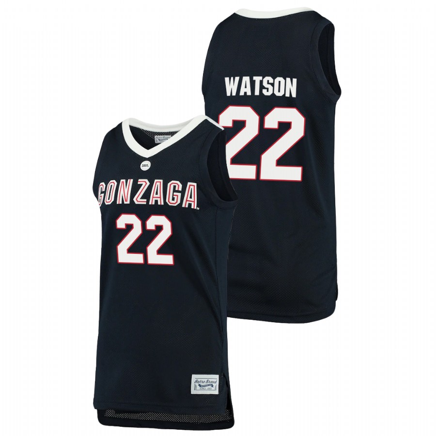 Men's Gonzaga Bulldogs Anton Watson 2021 Original Retro Brand Jersey Navy