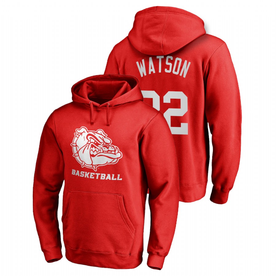 Men's Gonzaga Bulldogs Anton Watson Red Name & Number Personalized Basketball Hoodie
