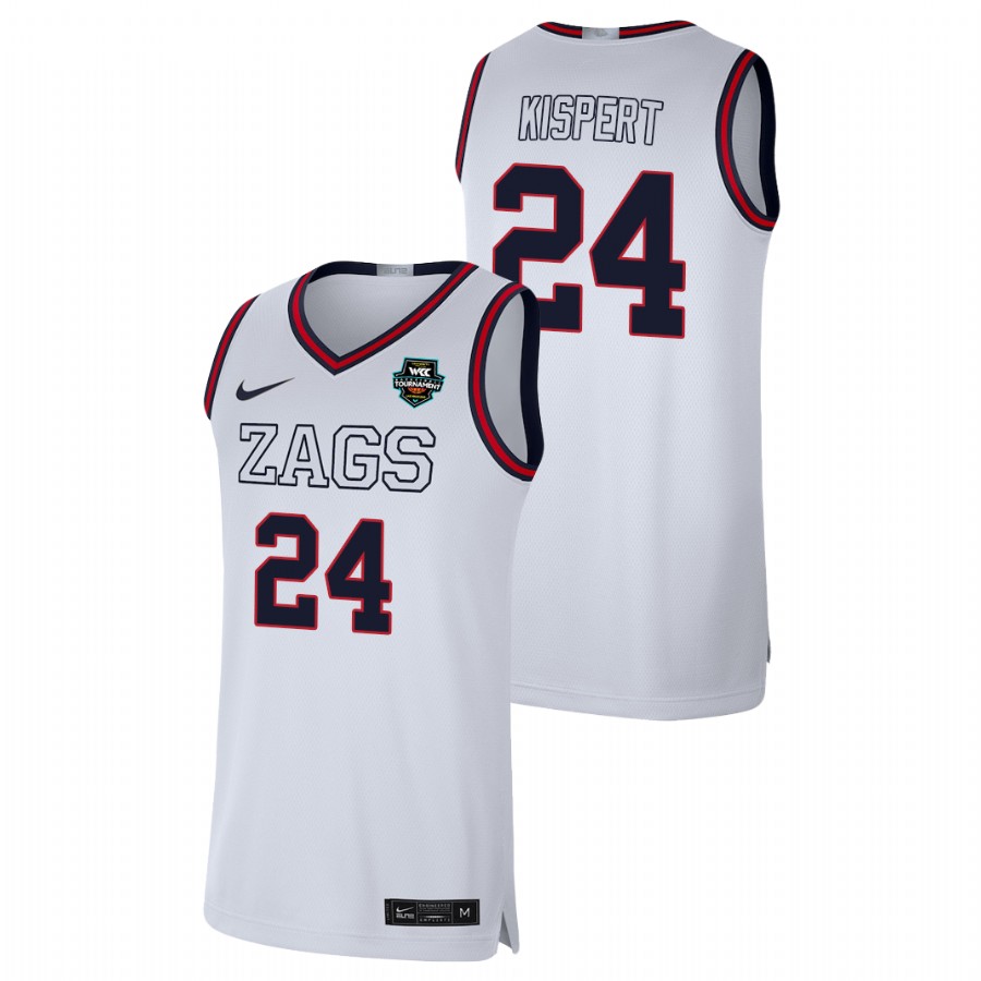 Men's Gonzaga Bulldogs Corey Kispert 2021 WCC Basketball Conference Tournament Champions Limited Jersey White
