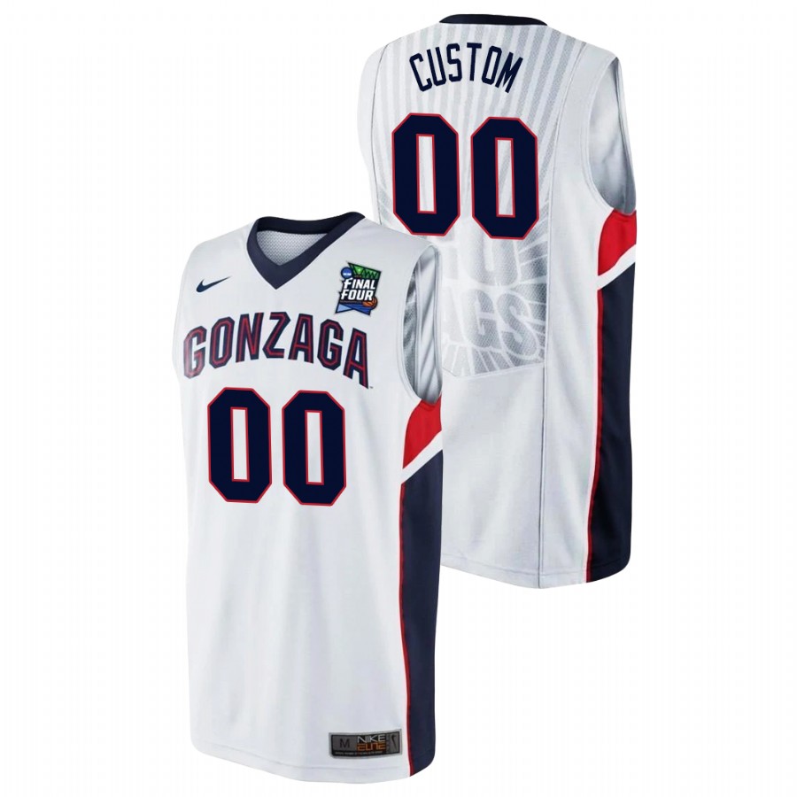 Men's Gonzaga Bulldogs Custom 2021 Final Four Jersey White