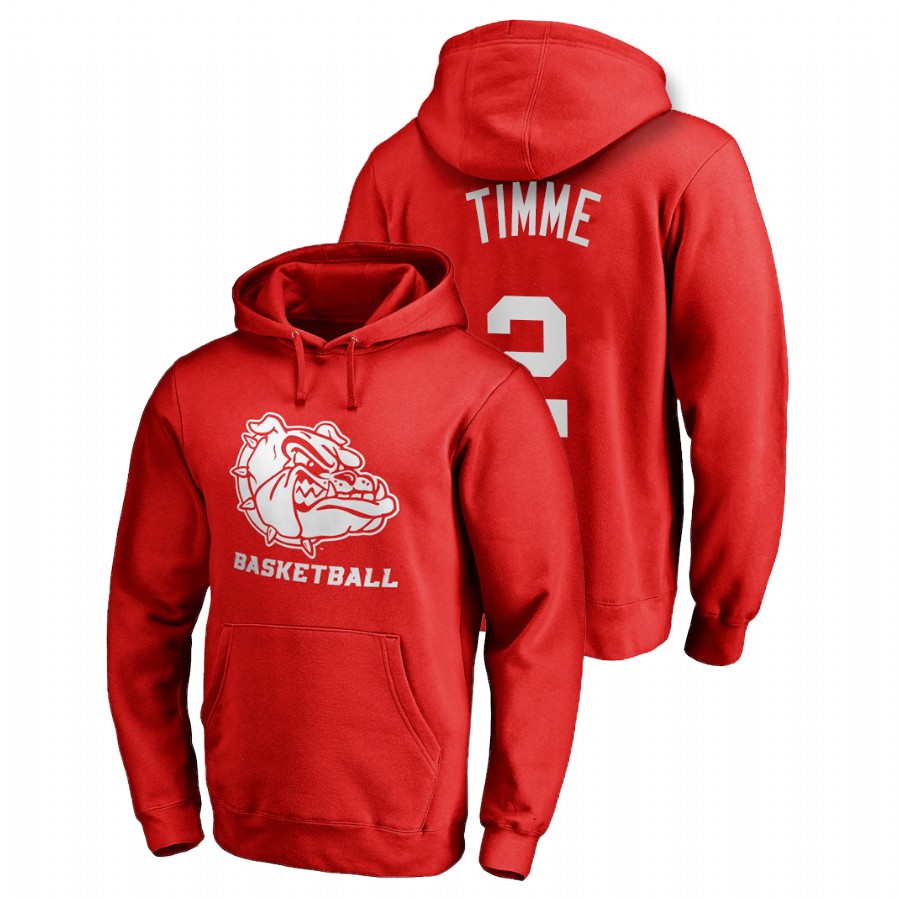 Men's Gonzaga Bulldogs Drew Timme Red Name & Number Personalized Basketball Hoodie