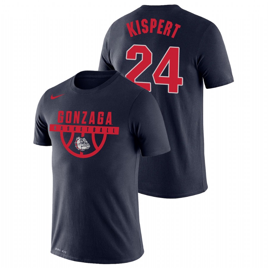 Men's Gonzaga Bulldogs Drop Legend Corey Kispert Navy T-Shirt